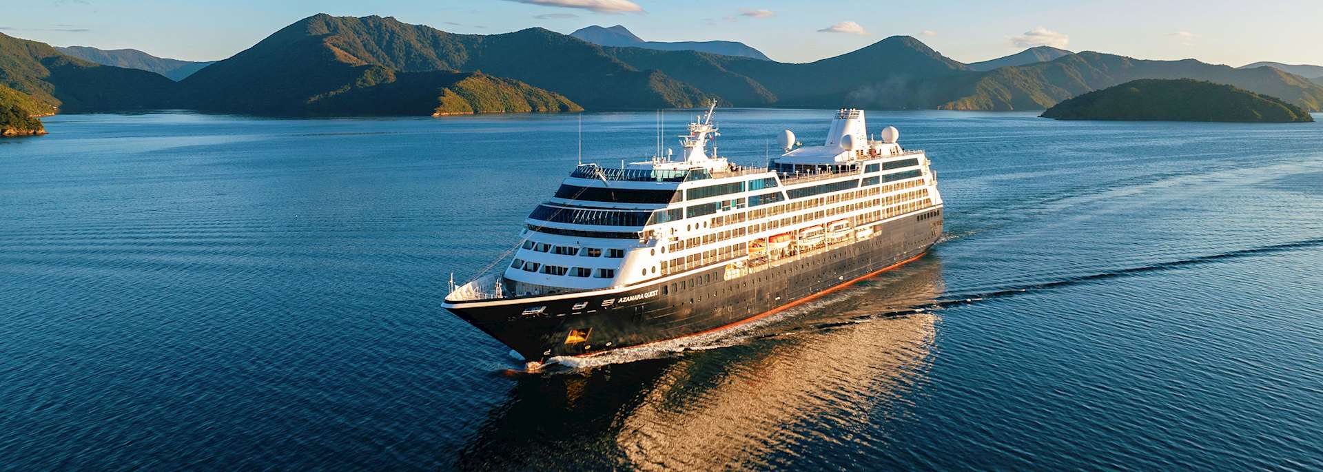 azamara quest in marlborough sounds new zealand 3000x1000